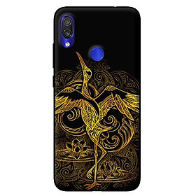 Ốp lưng in cho Xiaomi Redmi Note 7 mẫu Hạc Vàng - Hàng chính hãng