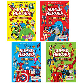 Sách - Super Heroes Siêu Anh Hùng - Dán Hình Sticker Trong Suốt - Rèn Luyện IQ EQ CQ - Combo 4 Tập - Việt Thư