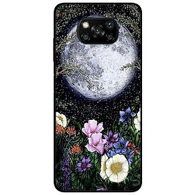 Ốp lưng dành cho Xiaomi Poco X3 mẫu Trăng Sáng Và Hoa