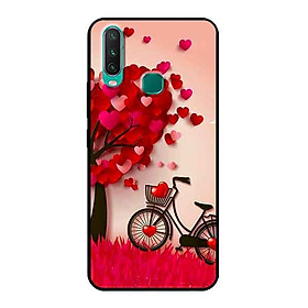 Ốp Lưng in cho Vivo Y15 Mẫu Nền Trái Tim 2 - Hàng Chính Hãng