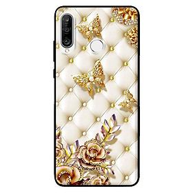 Ốp lưng in cho Huawei P30 Lite Bướm Vàng Giả Da - Hàng chính hãng
