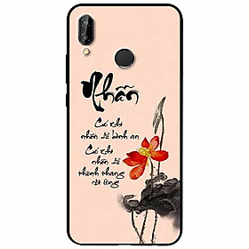 Ốp lưng in cho Huawei Nova 3i Mẫu Thư Pháp Nhẫn Nền Hồng