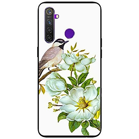 Ốp lưng dành cho Realme 6i mẫu Chim Đậu Cành Hoa Trắng