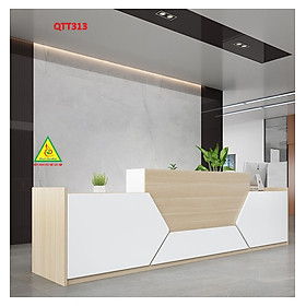 Quầy lễ tân công ty, quầy thu ngân, bàn dịch vụ thương mại đơn giản và hiện đại QTT313