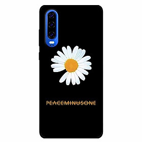 Ốp lưng in cho Huawei P30 Mẫu Cúc To Nền Đen