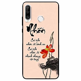 Ốp lưng in cho Huawei P30 Lite Mẫu Thư Pháp Nhẫn Nền Hồng