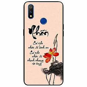 Ốp lưng in cho Realme 3 Pro Mẫu Thư Pháp Nhẫn Nền Hồng