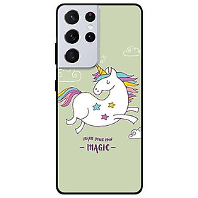 Ốp lưng dành cho Samsung S21 - S21 Plus - S21 Ultra mẫu Ngựa Nền Xanh Magic
