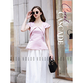 Áo gấm hồng tay con NGADO