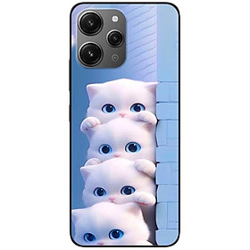 Ốp lưng cho Xiaomi Redmi 12 4G - Redmi Note 12 4G - Redmi Note 12 Pro 4G - 12 Pro 5G - Bốn Chú Mèo Trắng - Hàng Chính Hãng