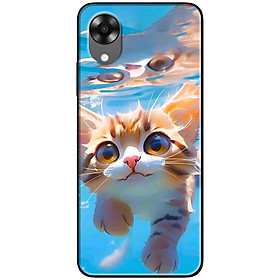 Ốp lưng cho Oppo A15 - A15s - Oppo A35 4G - A17 - A17K - Oppo A57 - A95 5G - Mèo Bơi - Hàng Chính Hãng