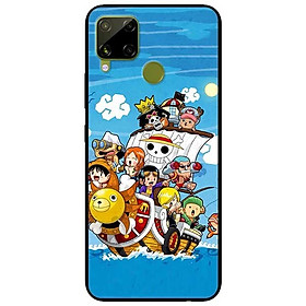 Ốp lưng dành cho Realme C15 mẫu Hải Tặc Mũ Rơm Nền Xanh