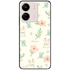 Ốp lưng cho Xiaomi Redmi 9T - Redmi 13 4G - 13C - Redmi Note 13 4G - 13 Pro 4G - 13 Pro 5G - Hoạ Tiết Thỏ Hoa Hồng - Hàng Chính Hãng