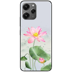 Ốp lưng cho Xiaomi Redmi 12 4G - Redmi Note 12 4G - Redmi Note 12 Pro 4G - 12 Pro 5G - Tranh Sen Hồng - Hàng Chính Hãng