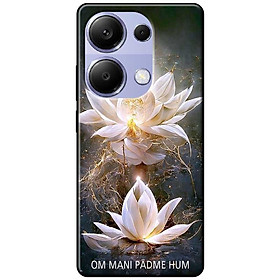 Ốp lưng Redmi 9T - 13C - 13 4G - Redmi Note 13 4G - Note 13 Pro 4G - Note 13 Pro 5G - Om Mani Sen Trắng - Hàng Chính Hãng