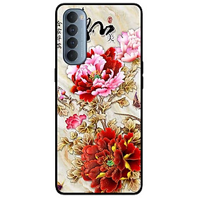 Ốp lưng dành cho Reno 4 Pro mẫu Mẫu Đơn Đỏ Hồng