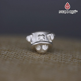 Charm bạc hình chopper băng mũ rơm xỏ ngang - Ngọc Quý Gemstones