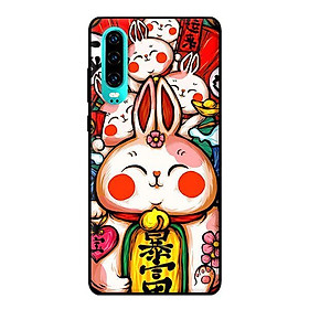 Ốp in cho Huawei P30 Thỏ Trắng Má Đỏ - Hàng chính hãng