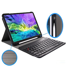 Bao da kèm bàn phím Bluetooth dành cho iPad Pro 9.7 inch 2017/2028 Smart Keyboard có khay chứa bút, lưng silicon chống va đập- Hàng Nhập khẩu
