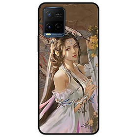 Ốp lưng dành cho Vivo Y21 - Vivo Y21s mẫu Cô Gái Cầm Quạt