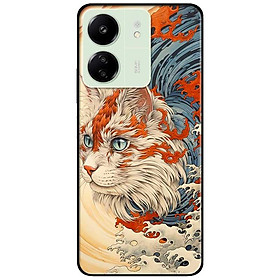 Ốp lưng Redmi 9T - 13C - 13 4G - Redmi Note 13 4G - Note 13 Pro 4G - Note 13 Pro 5G - Mèo Trắng Cam - Hàng Chính Hãng
