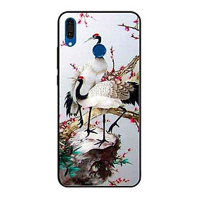 Ốp Lưng in cho Huawei Y9 2019 Mẫu Hạc Anh Đào - Hàng Chính Hãng