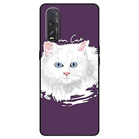 Ốp lưng dành cho Oppo Find X2 mẫu Mèo Trắng Tím