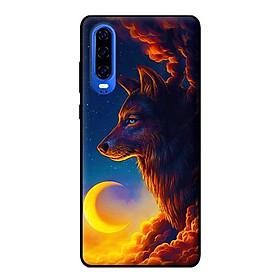 Ốp lưng in cho Huawei P30 mẫu Sói Và Mặt Trăng - Hàng chính hãng