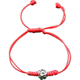 Vòng Kết Dây Đỏ Charm Hoa Bạc 4 Cạnh Ngọc Quý Gemstones GA1