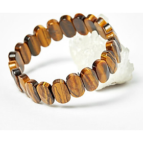 Vòng thạch anh mắt hổ bản hạt 15x8mm mệnh thổ, kim - Ngọc Quý Gemstones