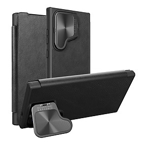 Ốp Lưng Nillkin Qin Prop Leather Case cho Samsung Galaxy S24 Ultra - Hàng Chính Hãng