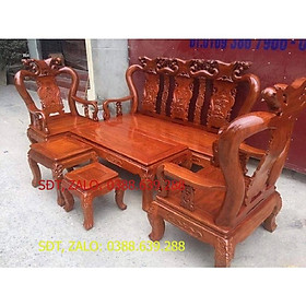bộ bàn ghế quốc đào tay 10 gỗ xà cừ đỏ