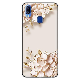 Ốp lưng in cho Vivo Y91 mẫu Tranh Hoa Nền Trắng - Hàng chính hãng