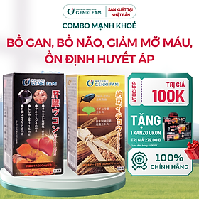 Combo Viên Uống Phòng Ngừa Đột Quỵ Natto Ichou, Bổ Gan Kanzo Ukon Genki Fami Nhật Bản