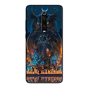 Ốp Lưng in cho Xiaomi Redmi K20 Mẫu Cú Đen - Hàng Chính Hãng
