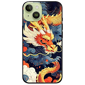 Ốp lưng cho IPhone 15 - 15 Plus - 15 Pro - 15 Pro Max - 16 - 16 Plus - 16 Pro - 16 Pro Max - Rồng Xanh Cam - Hàng Chính Hãng