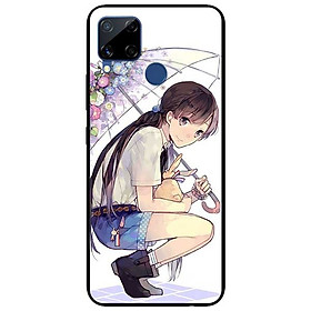 Ốp lưng dành cho Realme C15 mẫu Cô Gái Ngồi Cầm Dù