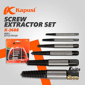 Bộ tháo bu lông ốc vít gãy hãng Kapusi Nhật Bản 6 chi tiết 3-22mm taro ren ngược
