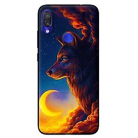 Ốp lưng in cho Xiaomi Redmi Note 7 mẫu Sói Và Mặt Trăng - Hàng chính hãng