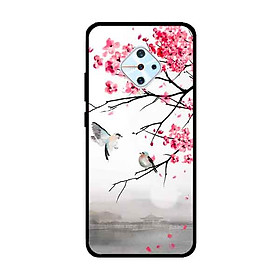 Ốp Lưng in cho Vivo S1 Pro/ Vivo V17 Mẫu Chim Nền Anh Đào - Hàng Chính Hãng