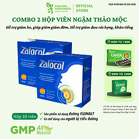 Combo 2 hộp viên ngậm Ho thảo mộc Zalocol Hỗ trợ giảm đờm, đau rát họng, khản tiếng do viêm họng, viêm phế quản (Hộp 20 viên) - Genat