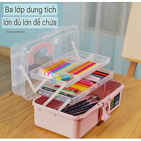 HỘP ĐỰNG DỤNG CỤ LÀM ĐẸP LÀM NAIL BEAUTY DI ĐỘNG CAO CẤP ĐA NĂNG 3 TẦNG