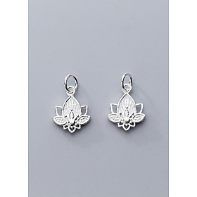 Combo 2 cái charm bạc hình nụ sen treo - Ngọc Quý Gemstones