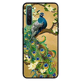 Ốp Lưng in cho Realme 5 Pro / Realme Q Mẫu Chim Công Hoa Xanh - Hàng Chính Hãng