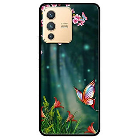 Ốp lưng dành cho Vivo V23 5G / S12 - Vivo Y15s / Y15A - Bướm Và Hoa Đỏ