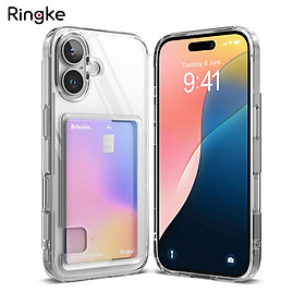 Ốp lưng trong suốt cho Iphone 16 Promax/ 16 pro/ 16 plus/ iphone 16 có ngăn đựng thẻ, RINGKE Fusion Card_ Hàng chính hãng