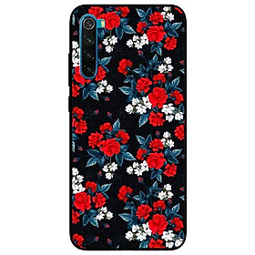 Ốp lưng in cho Xiaomi Redmi Note 8 Mẫu Hồng Đỏ Nền Đen