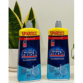 Combo 2 chai nước làm bóng finish 1150ml dùng cho máy rửa bát chén 