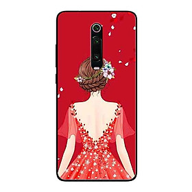 Ốp Lưng in cho Xiaomi Redmi K20 Mẫu Cô Gái Váy Đỏ - Hàng Chính Hãng