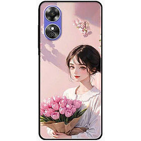 Ốp lưng cho Oppo A54 - A55 - A55s - Oppo A56 5G - Oppo A18 - A38 - A58 - Thiếu Nữ Áo Trắng - Hàng Chính Hãng